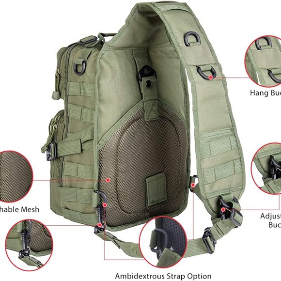 sroushaa Bags Tactical Sling Bag Pack Military Rover Shoulder